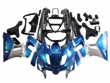 Custom 1993-2007 Kawasaki ZZR400 Motorcycle Fairings - Blue Silver Black
