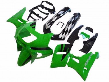 Custom 1993-2007 Kawasaki ZZR400 Motorcycle Fairings - Green Glossy Black