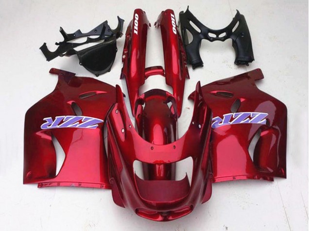 1993-2003 Kawasaki ZZR1100 Motorcycle Fairings - Glossy Red