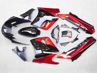 Custom 1993-2003 Kawasaki ZZR1100 Motorcycle Fairings - Red Black