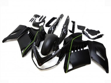 Custom 2007-2009 Kawasaki GTR1400/ZG1400 Motorcycle Fairings - Matte Black Green Lines