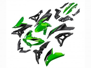 Custom 2022-2025 Kawasaki Versys 650 Motorcycle Fairings - Green Glossy Black