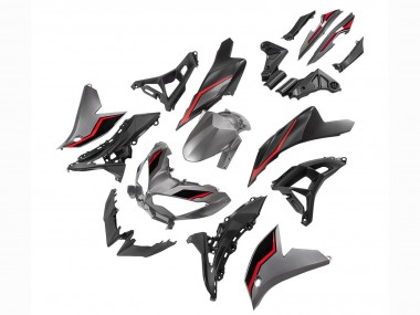 Custom 2022-2025 Kawasaki Versys 650 Motorcycle Fairings - Grey Red Black