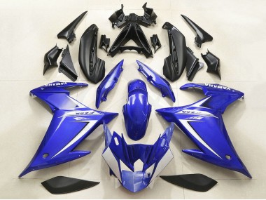 Custom 2009-2015 Yamaha FZ6R Motorcycle Fairing - Blue White
