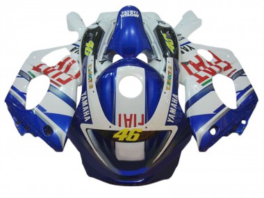 Custom 1996-2007 Yamaha YZF600R Thundercat Motorcycle Fairings - White Blue Red Fiat 46