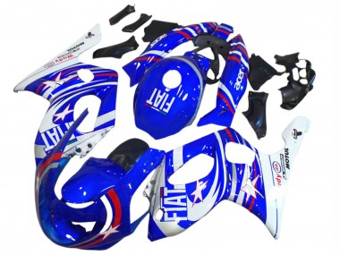 Custom 1996-2007 Yamaha YZF600R Thundercat Motorcycle Fairings - Blue White Silver Red Fiat Motul