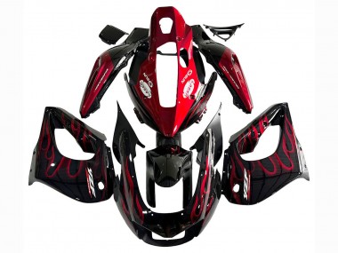 Custom 1997-2007 Yamaha YZF 1000R Thunderace Motorcycle Fairing Kits - Black with Red Flame