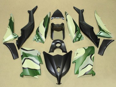 Custom 2012-2014 Yamaha TMAX530 Motorcycle Fairings - Matte Black Green Light Yellow
