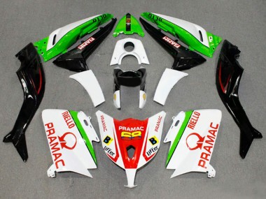 Custom 2012-2014 Yamaha TMAX530 Motorcycle Fairings - White Red Green Pramac Fiamm