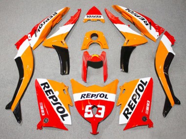 Custom 2012-2014 Yamaha TMAX530 Motorcycle Fairings - Red Orange White Repsol 93