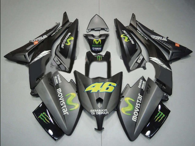 2012-2014 Yamaha TMAX530 Motorcycle Fairings - Matte Black MoviStar ENEOS Yamalube Monster 46