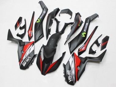 Custom 2017-2021 Yamaha XMAX300 Motorcycle Fairings - Matte Black Red MoviStar ENEOS 46