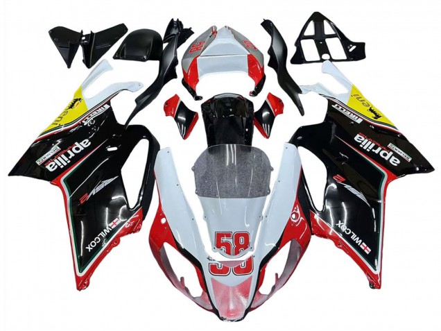 2003-2006 Aprilia RSV1000 Motorcycle Fairings - White Red Black Yellow 58