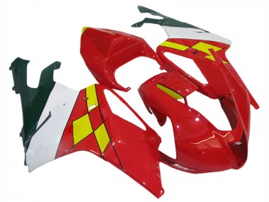 Custom 2003-2006 Aprilia RSV1000 Motorcycle Fairings - Red Yellow White