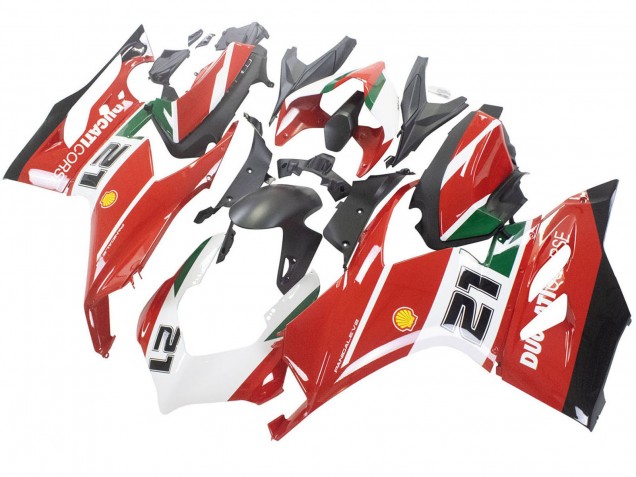 2020-2024 Ducati Panigale V2 Motorcycle Fairings - White Red Green Matte Black Corse 21
