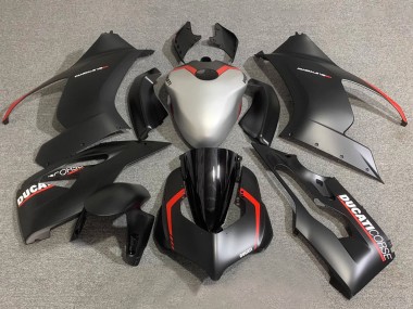 Custom 2020-2024 Ducati Panigale V2 Motorcycle Fairings - Silver Red Matte Black Corse
