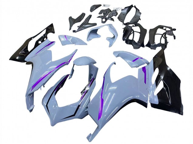 2020-2024 Ducati Panigale V2 Motorcycle Fairings - Glossy Grey Purple Glossy Black