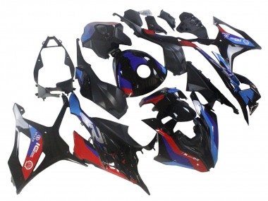 Custom 2023-2024 BMW S1000RR Motorcycle Fairing - Black Blue Red