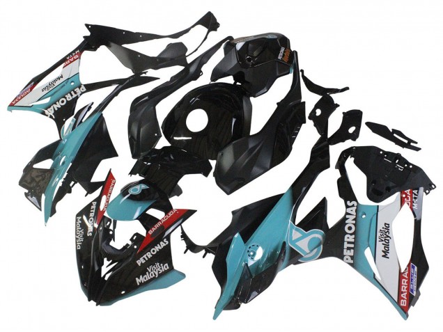 2023-2024 BMW S1000RR Motorcycle Fairings - Light Blue Matte Black Petronas