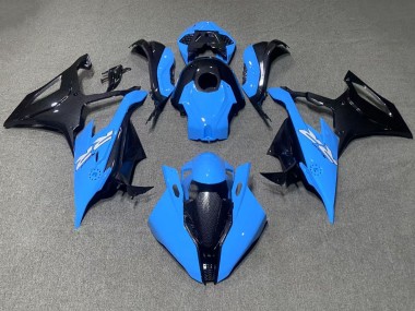 Custom 2019-2022 BMW S1000RR Motorcycle Fairings - Blue Black Carbon Fiber
