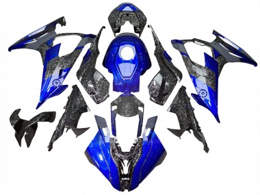 Custom 2019-2022 BMW S1000RR Motorcycle Fairings - Blue Forged Carbon Fiber