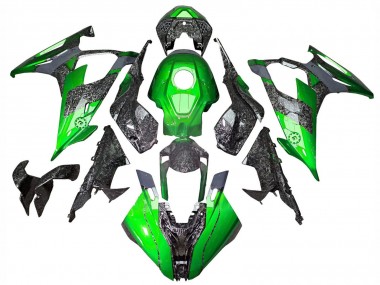 Custom 2019-2022 BMW S1000RR Motorcycle Fairings - Green Forged Carbon Fiber