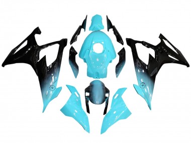 Custom 2019-2022 BMW S1000RR Motorcycle Fairings - Light Blue Black