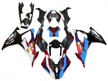 Custom 2019-2022 BMW S1000RR Motorcycle Fairings - Black Red Blue