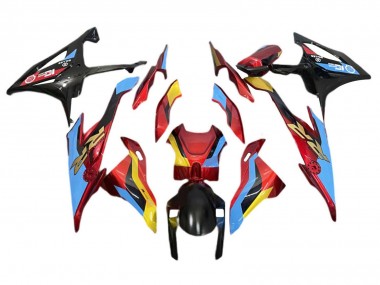 Custom 2019-2022 BMW S1000RR Motorcycle Fairings - Light Blue Red Gold