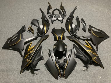 Custom 2019-2022 BMW S1000RR Motorcycle Fairings - Black Gold Carbon Fiber