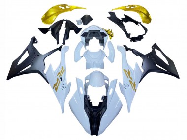 Custom 2019-2022 BMW S1000RR Motorcycle Fairings - White Gold