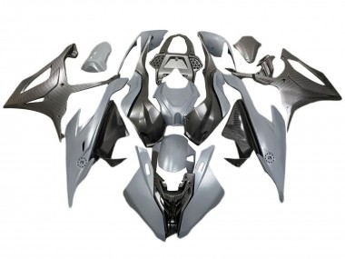 Custom 2019-2022 BMW S1000RR Motorcycle Fairings - Grey Black Carbon Fiber