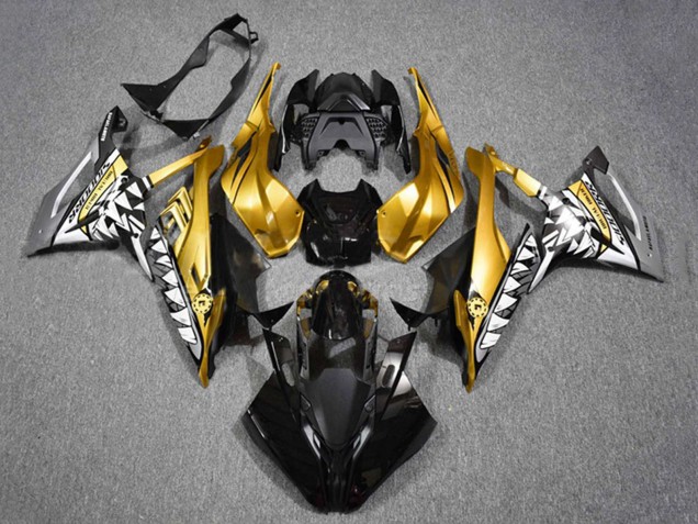 2019-2022 BMW S1000RR Motorcycle Fairings - Gold Black Shark