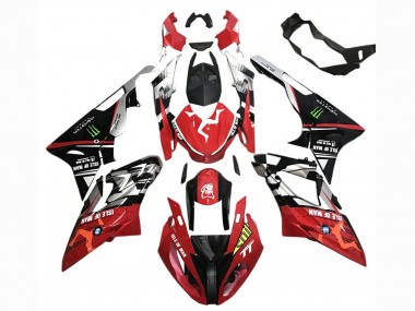 Custom 2017-2018 BMW S1000RR Motorcycle Fairings - White Red Matte Black Green Monster