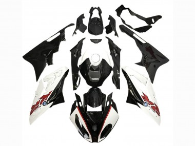 Custom 2017-2018 BMW S1000RR Motorcycle Fairings - White Glossy Black