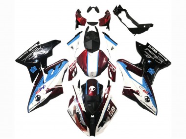 Custom 2017-2018 BMW S1000RR Abs Fairings - White Blue Red Glossy Black