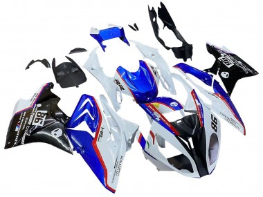 Custom 2017-2018 BMW S1000RR Bike Fairings - White Blue Red Glossy Black