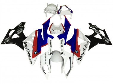 Custom 2017-2018 BMW S1000RR Motorcycle Fairings Kit - White Blue Red Glossy Black