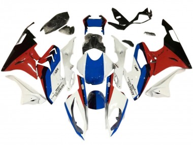 Custom 2017-2018 BMW S1000RR Motorcycle Fairings - White Blue Red Black