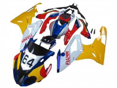 Custom 2017-2018 BMW S1000RR Motorcycle Fairings - Yellow White Red Blue Fiamm 64