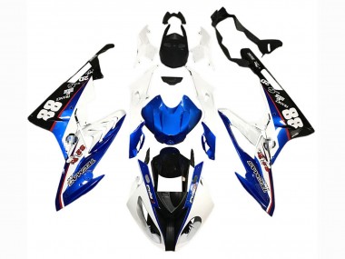 Custom 2015-2016 BMW S1000RR Motorcycle Fairings - White Blue Black 88