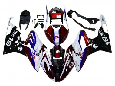 Custom 2015-2016 BMW S1000RR Bike Fairings - White Red Blue Black