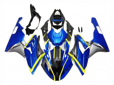 Custom 2015-2016 BMW S1000RR Motorcycle Fairings - Silver Yellow Blue
