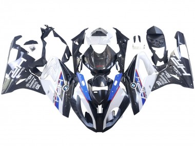 Custom 2015-2016 BMW S1000RR Motorcycle Fairings - White Blue Black Carbon Fiber