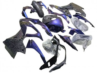 Custom 2015-2016 BMW S1000RR Motorcycle Fairings - Gradient Purple Blue Forged Carbon Fiber