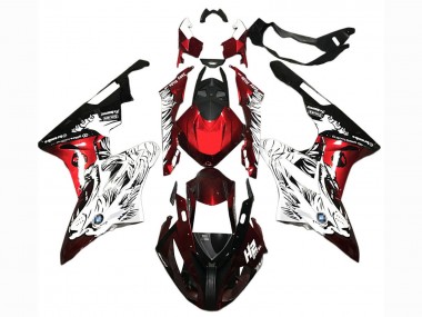Custom 2015-2016 BMW S1000RR Motorcycle Fairings - White Red Black