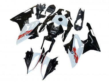 Custom 2015-2016 BMW S1000RR Motorcycle Fairings - White Black Carbon Fiber