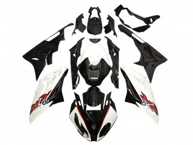 Custom 2015-2016 BMW S1000RR Motorcycle Fairings - White Black Carbon Fiber