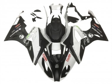 Custom 2015-2016 BMW S1000RR Motorcycle Fairings - White Matte Black HP Fiamm