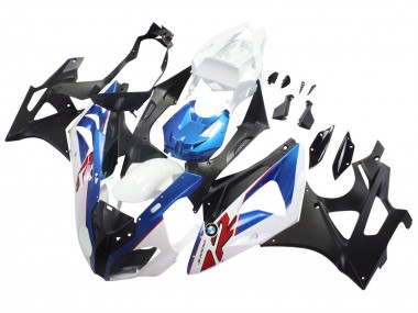 Custom 2009-2014 BMW S1000RR Motorcycle Fairings - White Blue Matte Black